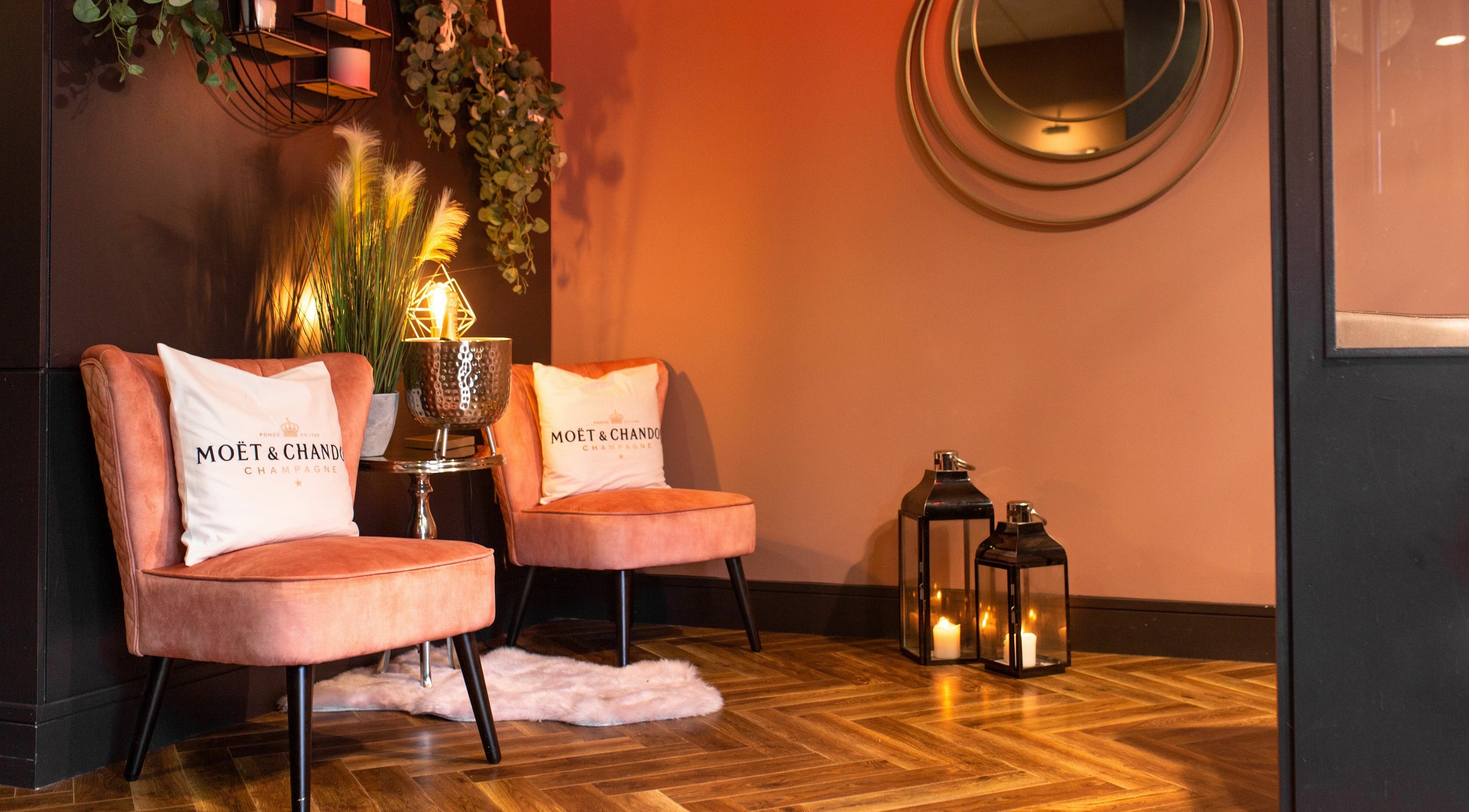 Cozy seating area at Aranna, County Tipperary, IE with elegant decor and soft lighting.