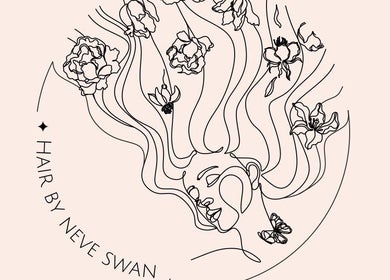 Artistic illustration of flowers and flowing lines at Hairbyneveswan, Dundee, Scotland, GB.