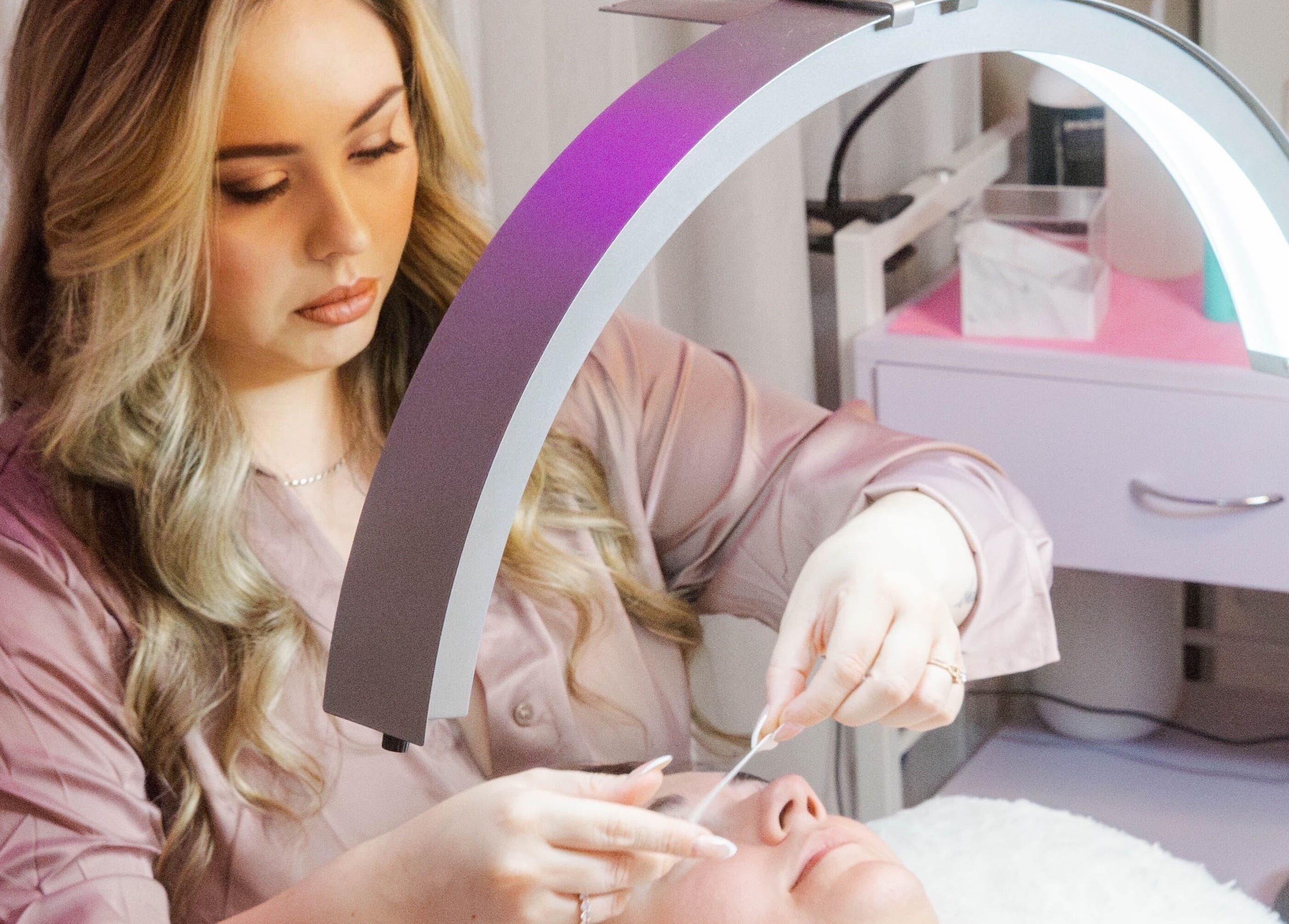 Professional facial threading at Angel Aesthetics by Angelina, Biloxi, Mississippi, US.