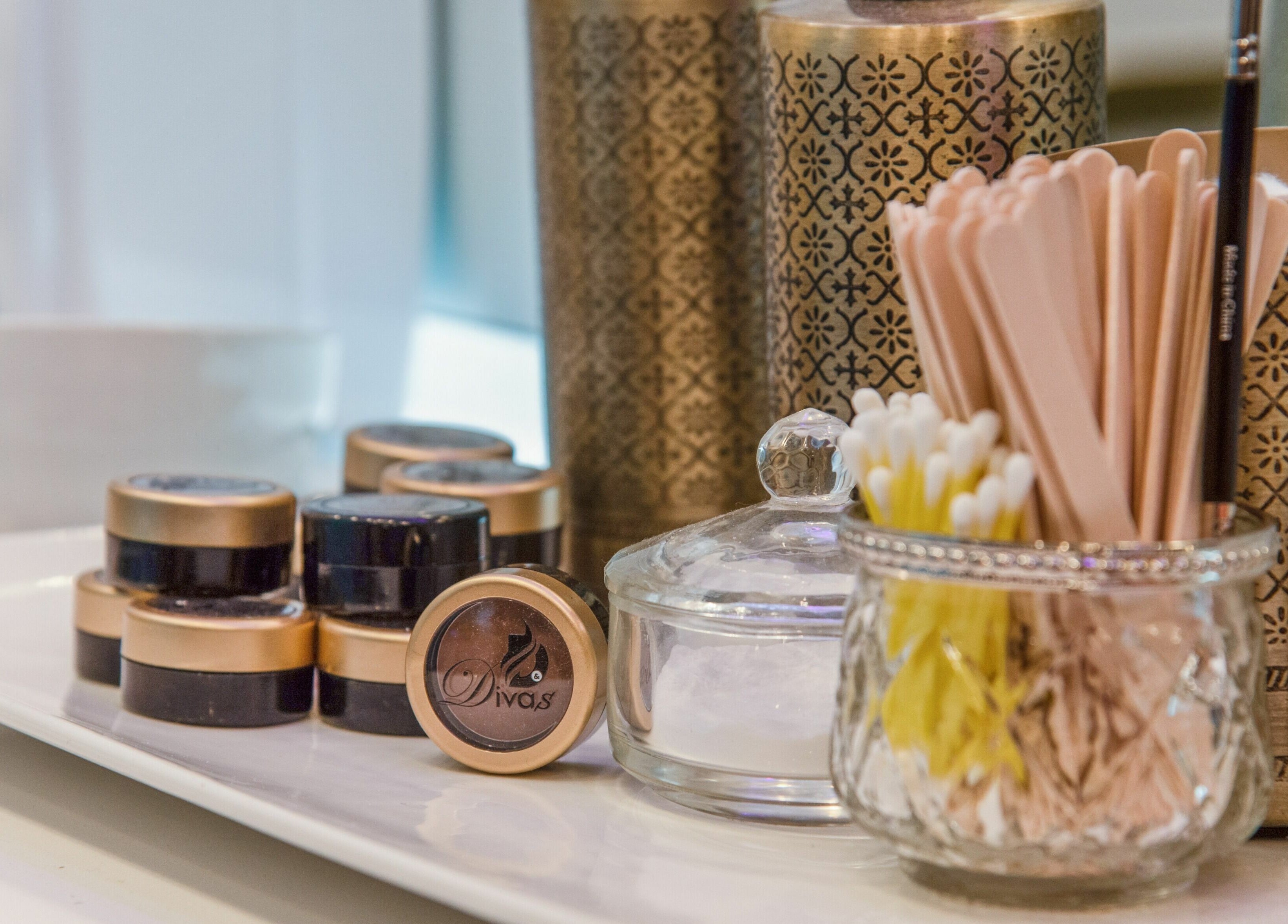 Divas Brow Sydney CBD beauty tools on display in Sydney, New South Wales, AU highlighting luxury service.