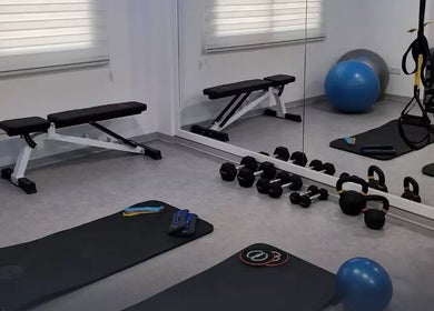 Γυμναστήριο στη Vesento Physiotherapy Nicosia Gesy, Νικόσια, Νικόσια, CY με μπάλες και βάρη.
