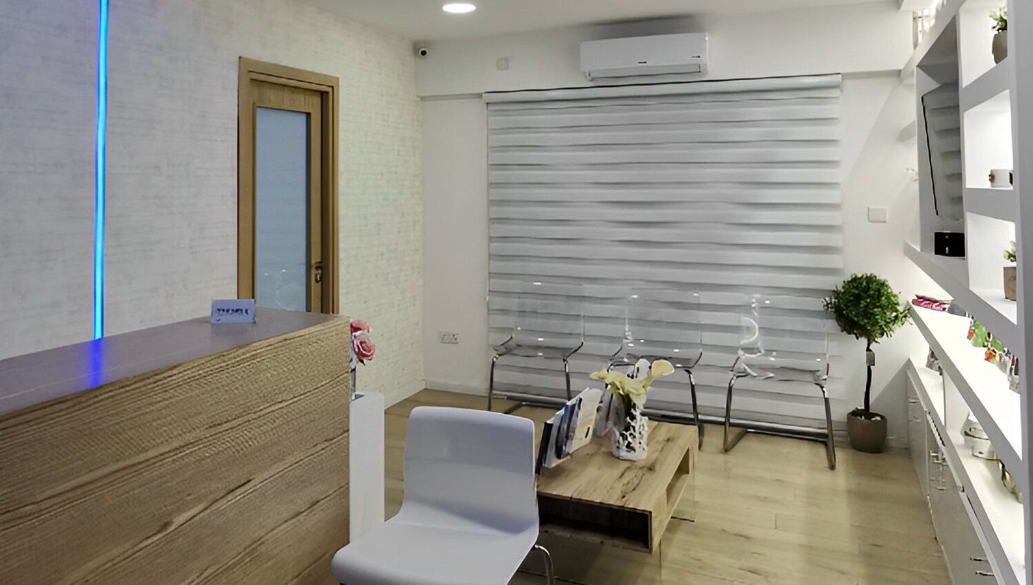Lobby of Vesento Physiotherapy Limassol Gesy in Mesa Geitonia, Limassol, CY, featuring modern decor.