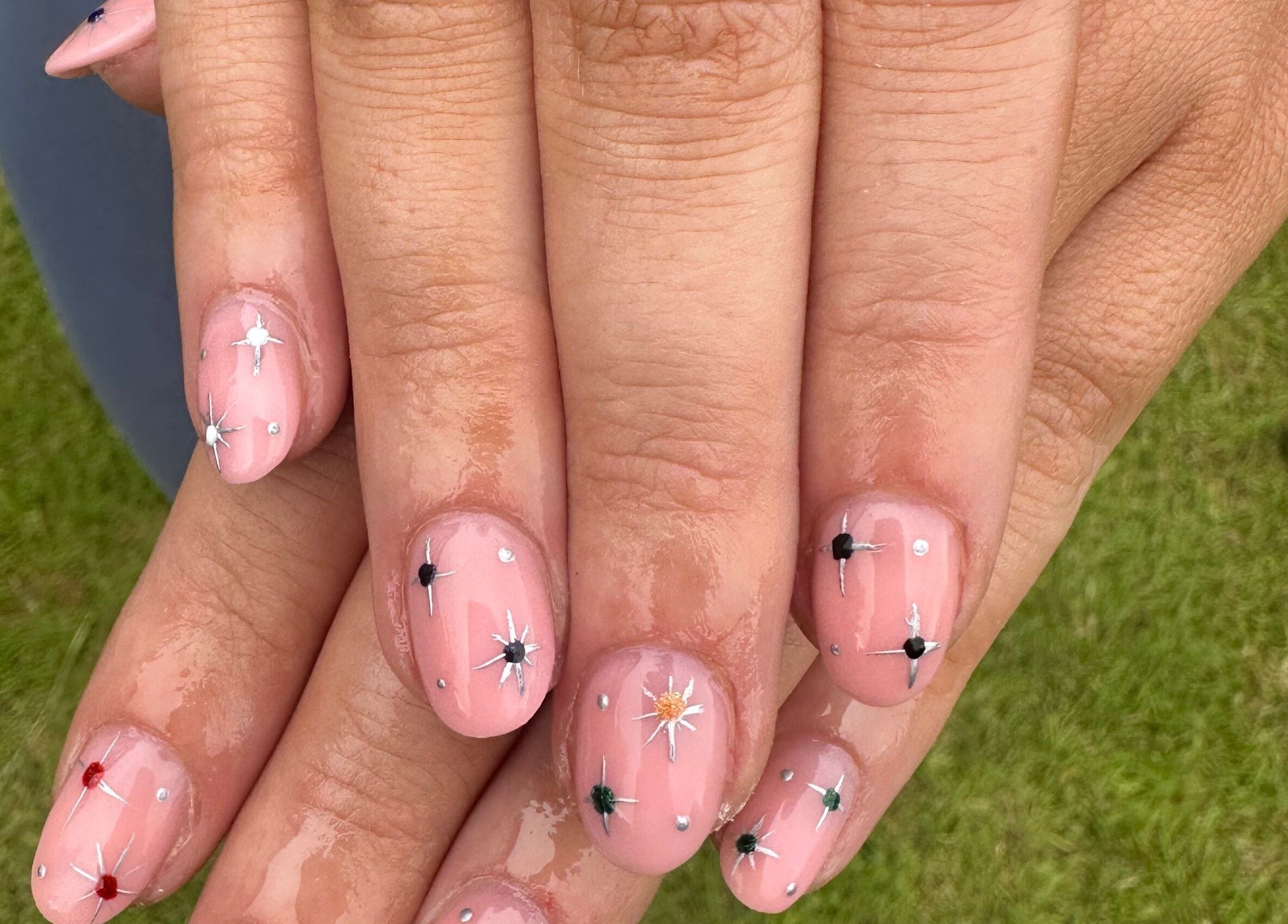 Elegant star-patterned manicure at Suzanne Letsome Beauty, Wexford, County Wexford, IE.