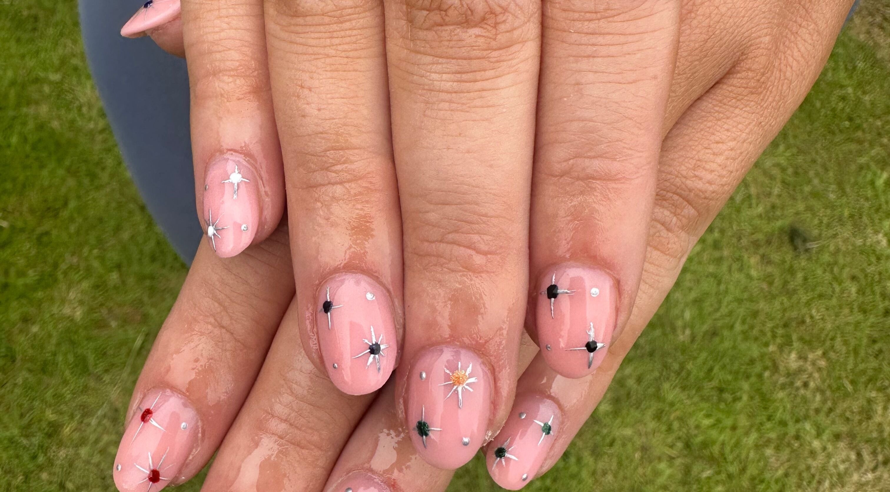Elegant star-patterned manicure at Suzanne Letsome Beauty, Wexford, County Wexford, IE.
