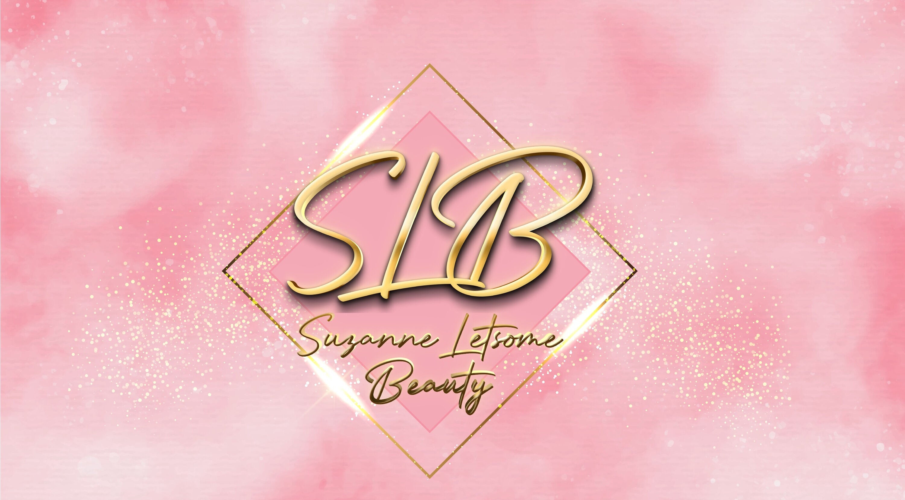 Suzanne Letsome Beauty logo on a pink glittery background, Wexford, County Wexford, IE.