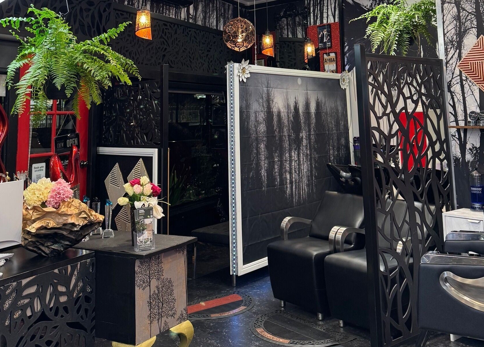 Modern interior of Barber by Design in Deagon, Queensland, AU with elegant decor and cozy seating.