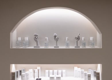 Elegant skincare display at HA Laser and Skin Studio Southampton, Hedge End, England, GB.