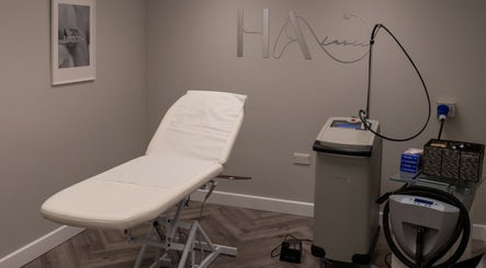 Modern laser treatment room at HA Laser and Skin Studio Southampton SO30 2AU, Hedge End, England, GB.