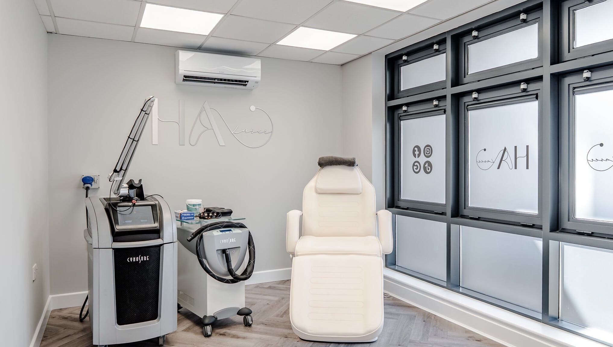 Treatment room at HA Laser and Skin Studio Southampton SO30 2AU, Hedge End, England, GB, featuring modern equipment.