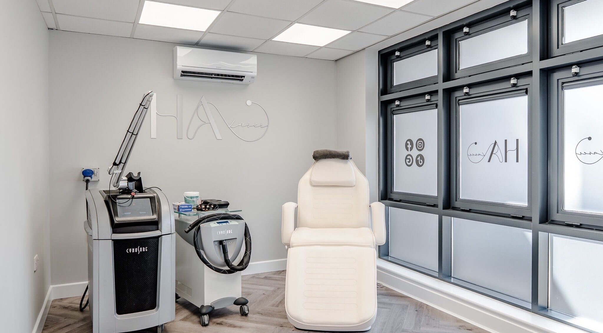 Treatment room at HA Laser and Skin Studio Southampton SO30 2AU, Hedge End, England, GB, featuring modern equipment.