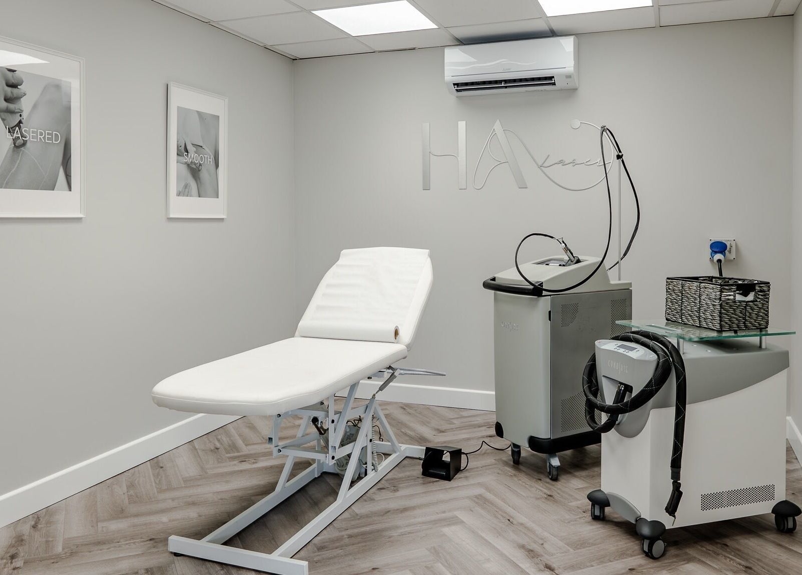 Modern treatment room at HA Laser and Skin Studio Southampton SO30 2AU, Hedge End, England, GB.