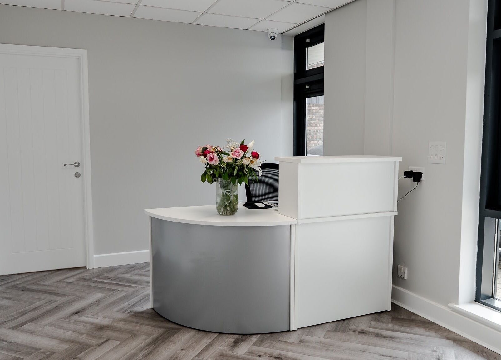 Reception area of HA Laser and Skin Studio Southampton SO30 2AU in Hedge End, England, GB with elegant decor.