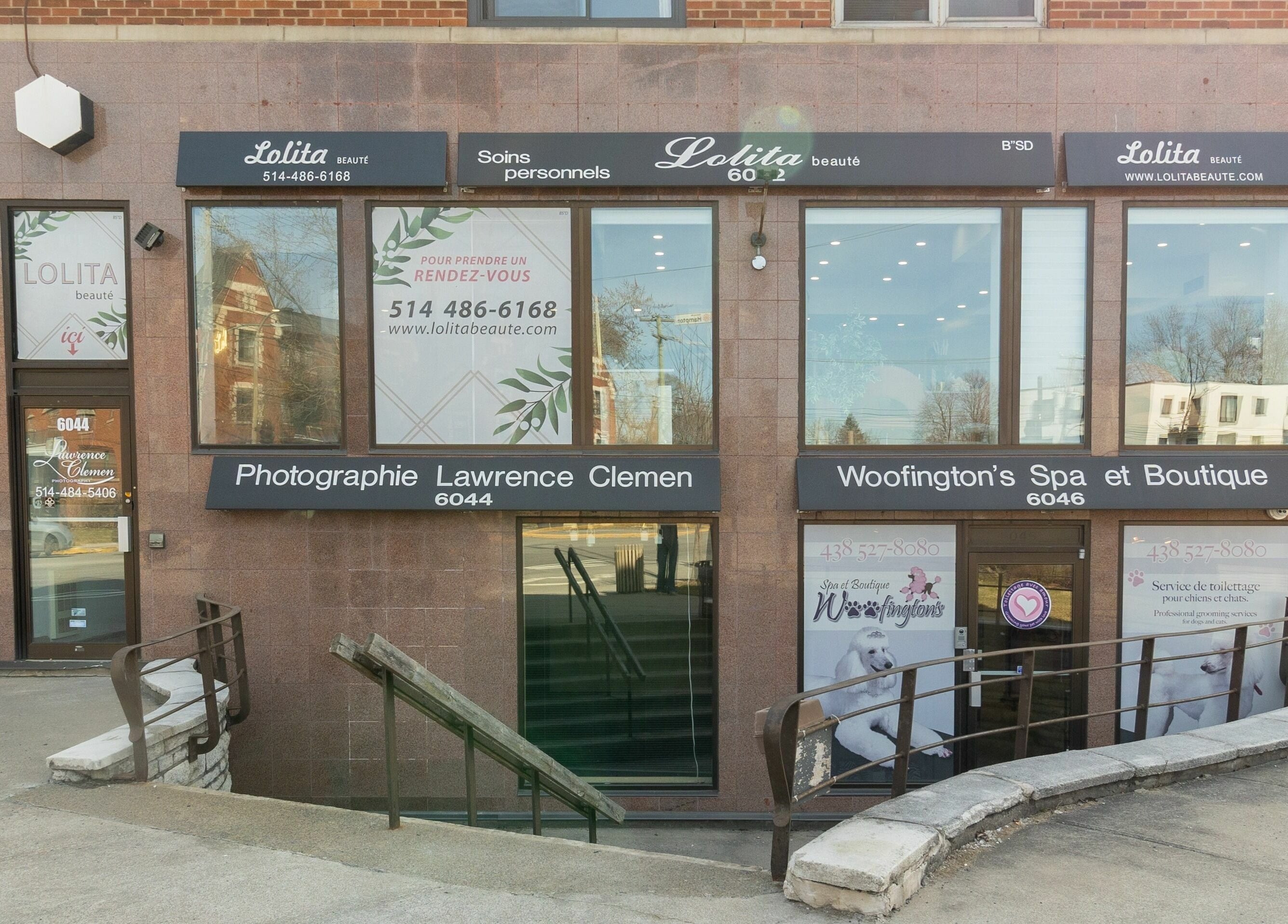 Front view of Lolita Beaute, a beauty wellness venue in Montréal, Québec, CA with large windows and signage.