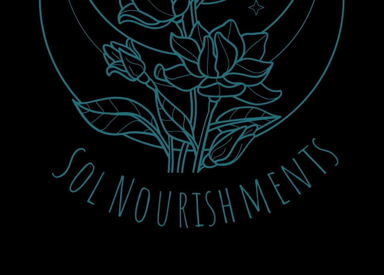 Elegant floral logo of Sol Nourishments, located in Pimplico, Queensland, AU, symbolizing wellness and beauty.