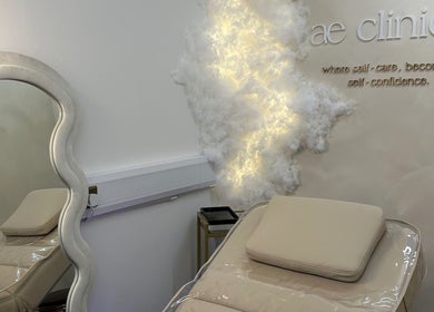 Elegant treatment room at AE Clinics - Abigael Eva (Bury St Edmunds), featuring plush decor in Bury St Edmunds, England, GB.
