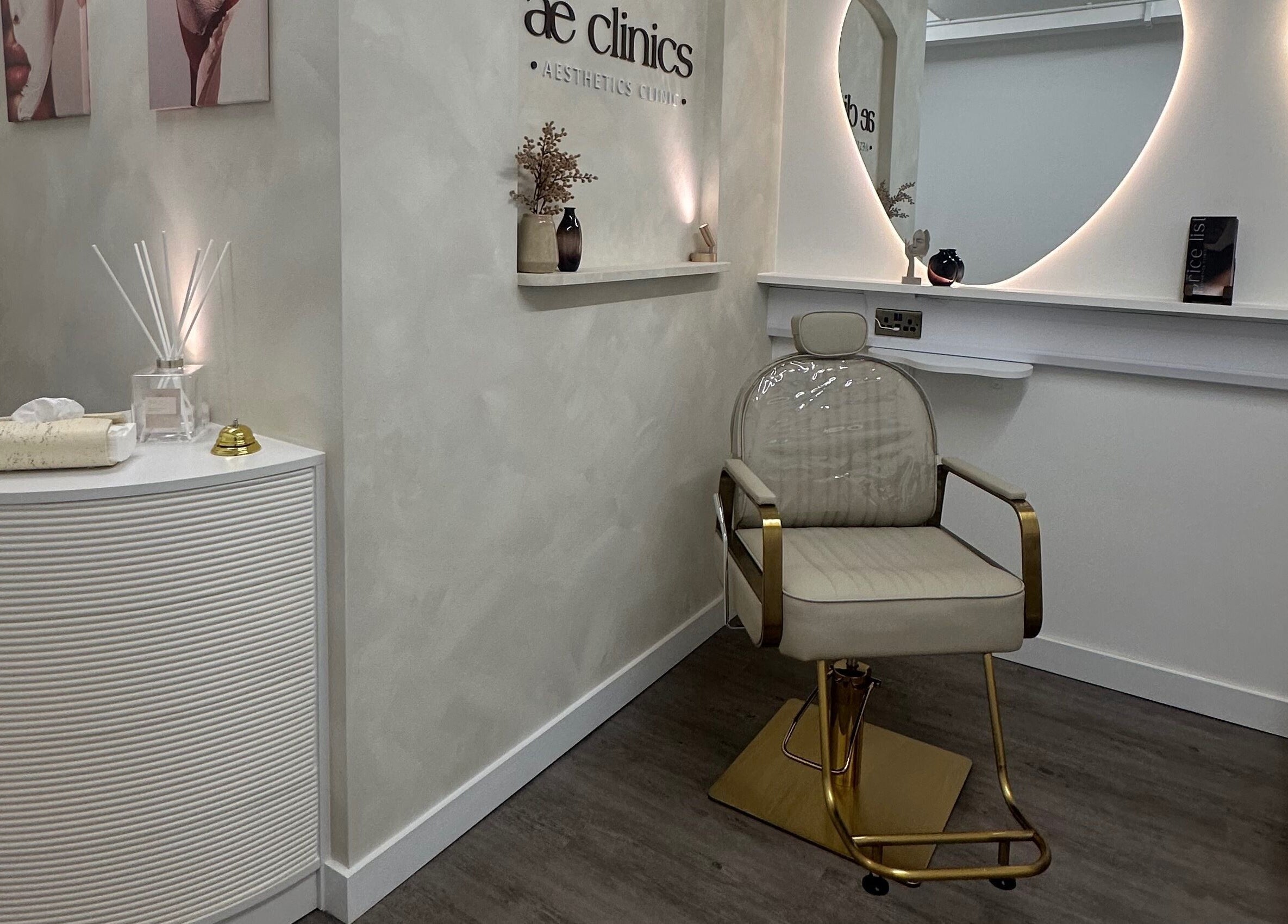 Stylish interior at AE Clinics (Haverhill) showcasing luxurious chairs and decor, located in Haverhill, England, GB.