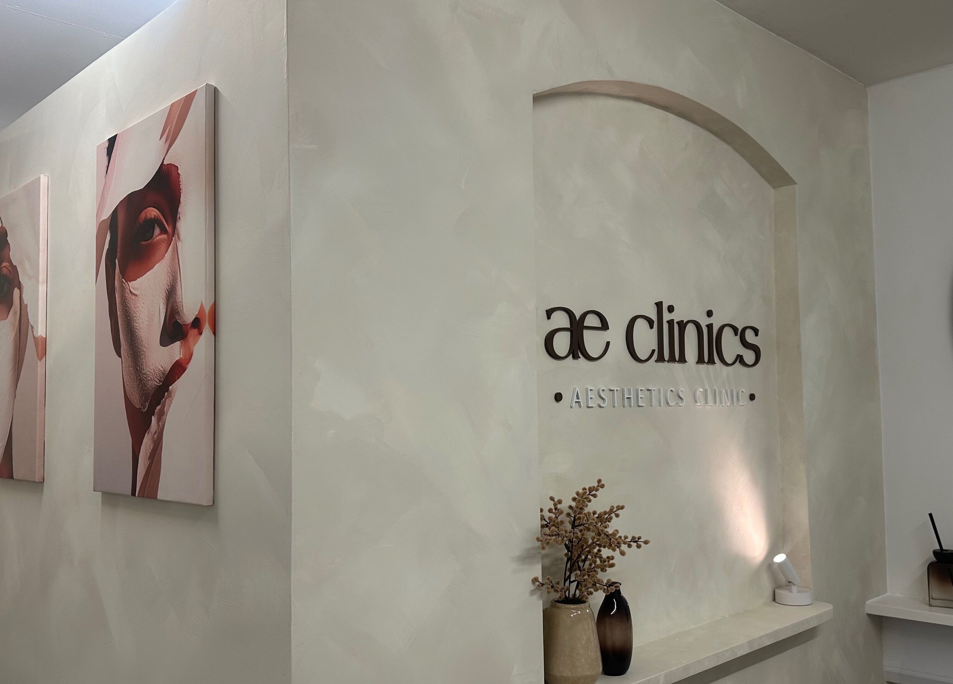 AE Clinics (Haverhill) entrance with elegant decor, located in Haverhill, England, GB.