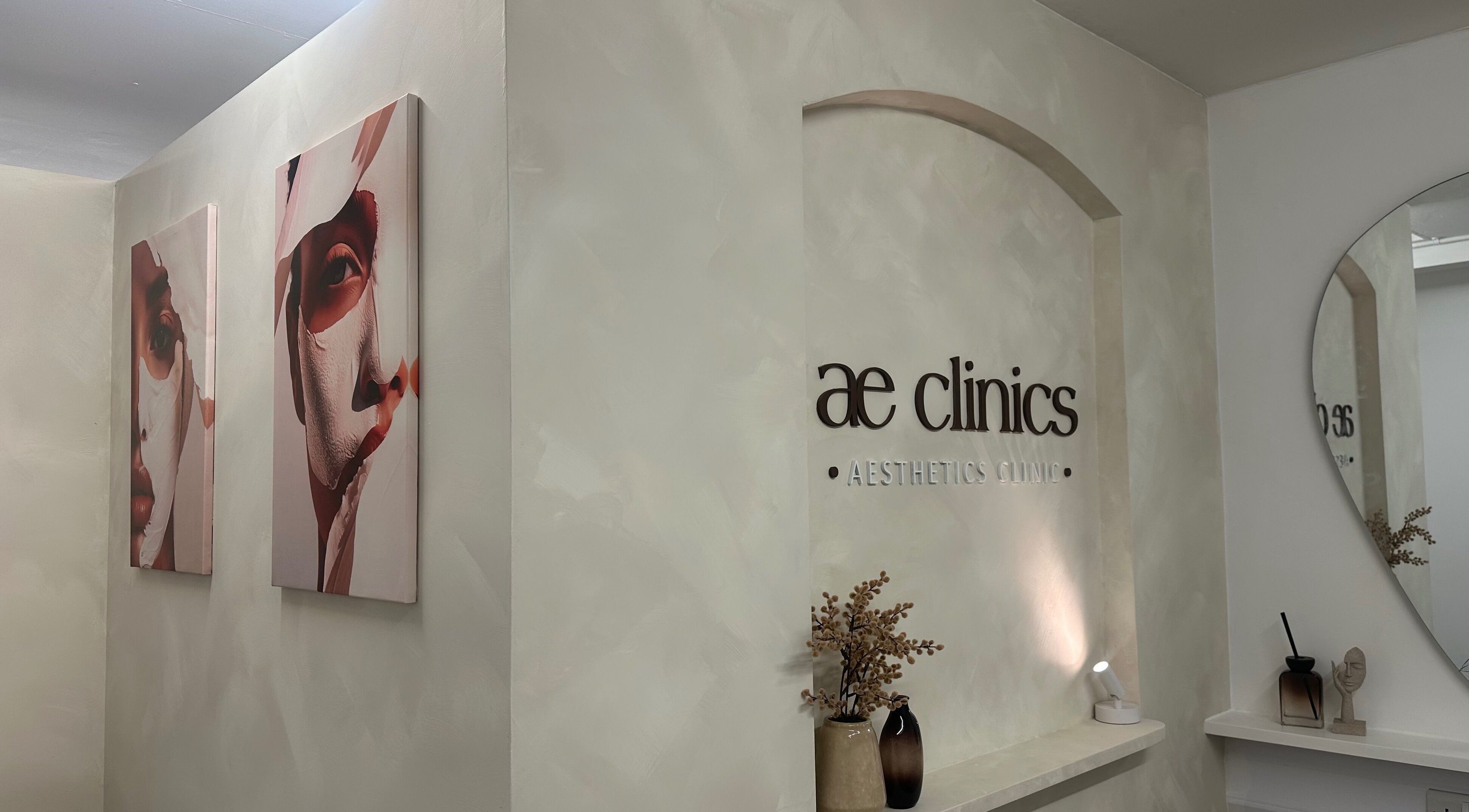 AE Clinics (Haverhill) entrance with elegant decor, located in Haverhill, England, GB.