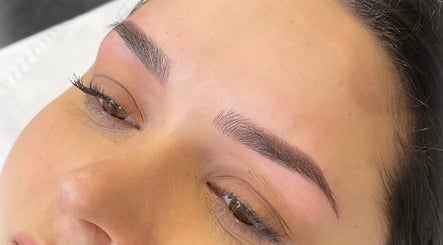 Close-up of professionally shaped eyebrows at AE Clinics (Sudbury), Sudbury, England, GB.