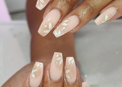 Elegant nail art design at Apple Blossom, Cape Town, Western Cape, ZA. Perfectly styled with delicate floral details.