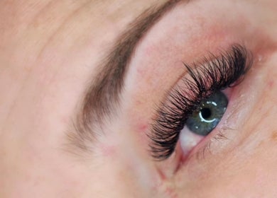 Close-up of lush eyelash extensions at Apple Blossom in Cape Town, Western Cape, ZA.