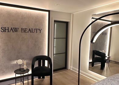 Elegant interior of Shaw Beauty, Sandbach, England, GB with soft lighting and modern decor.