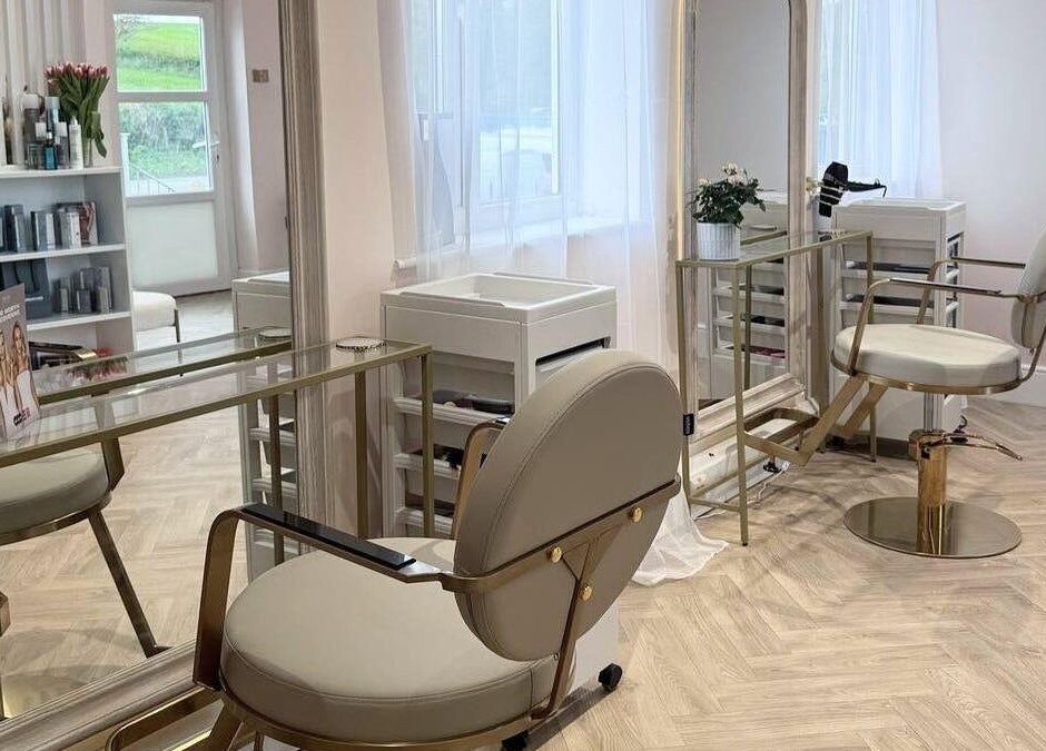 Stylish beauty studio interior at By Becky Studios, Wells, England, GB with chic mirror setup.