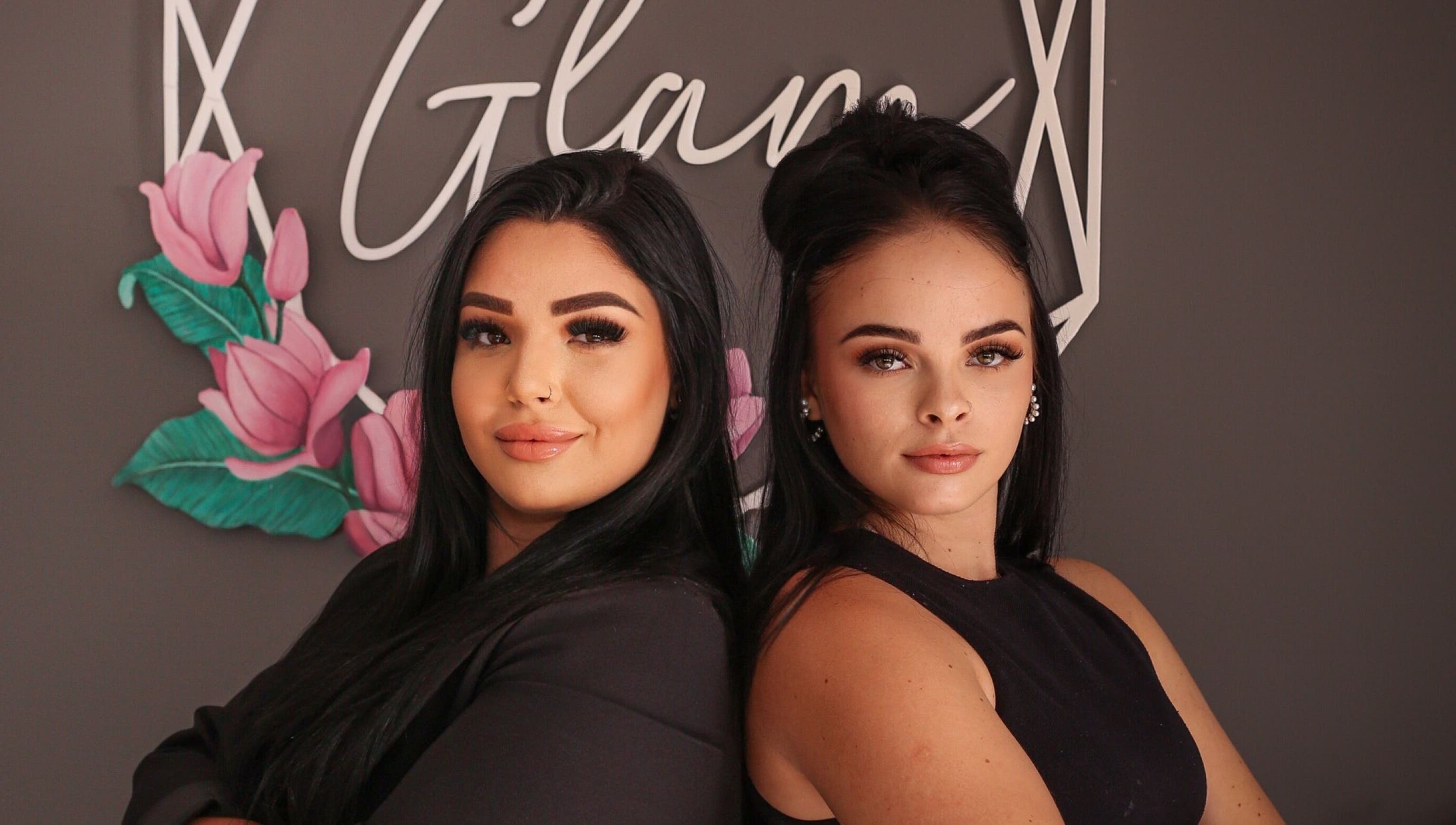 Stylish duo at The Glam Bar, Queensburgh, KwaZulu-Natal, ZA, showcasing beauty and wellness expertise.