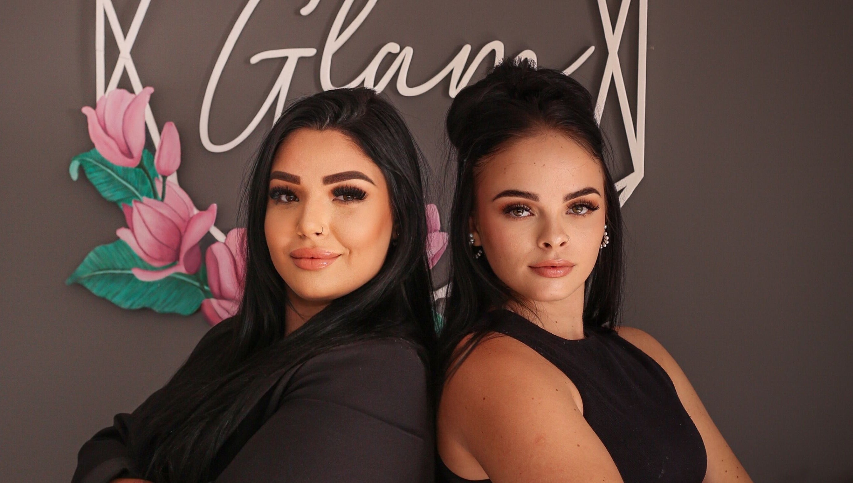 Stylish duo at The Glam Bar, Queensburgh, KwaZulu-Natal, ZA, showcasing beauty and wellness expertise.