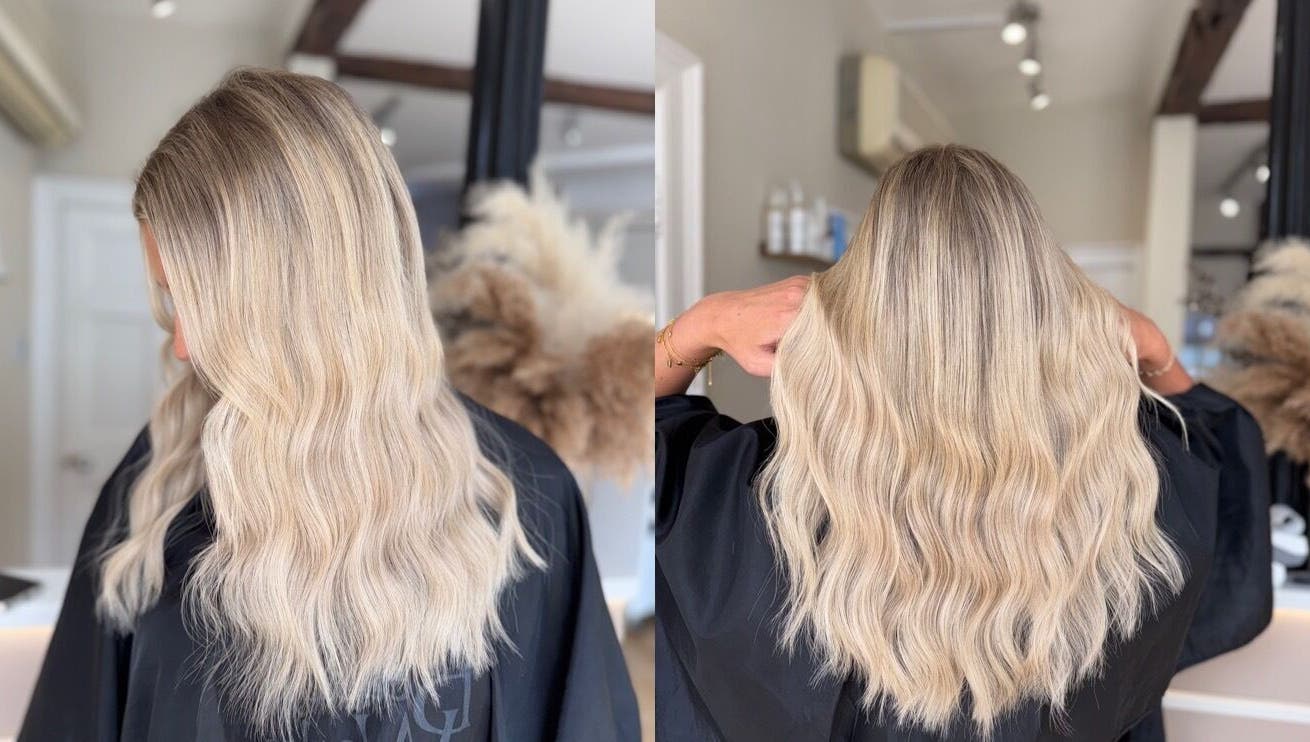 Blonde wavy hairstyle at The Salon | Meg & Mabel, Hereford, England, GB.