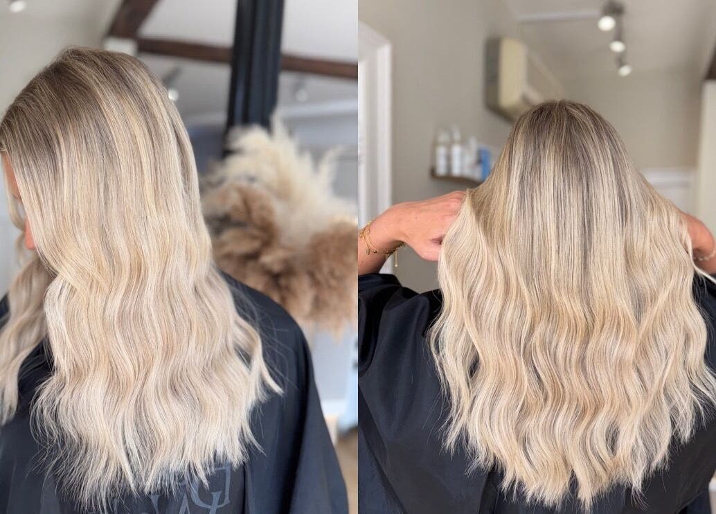 Blonde wavy hairstyle at The Salon | Meg & Mabel, Hereford, England, GB.