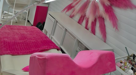 Cozy pink treatment area at Lulah Lashes & Beauty, Blyth, England, GB featuring plush decor and modern amenities.