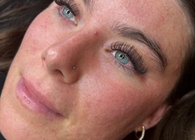 Close-up of lush lashes at Lulah Lashes & Beauty, Blyth, England, GB enhancing natural beauty.