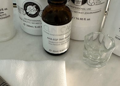 Professional skincare vials at Sculpt and Shape Kent Skin & Body Clinic, Kings Hill, England, GB.