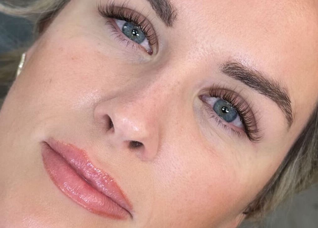 Close-up of radiant skin and lashes at Fawcett & Co. in Leeds, England, GB showcasing expert beauty care.