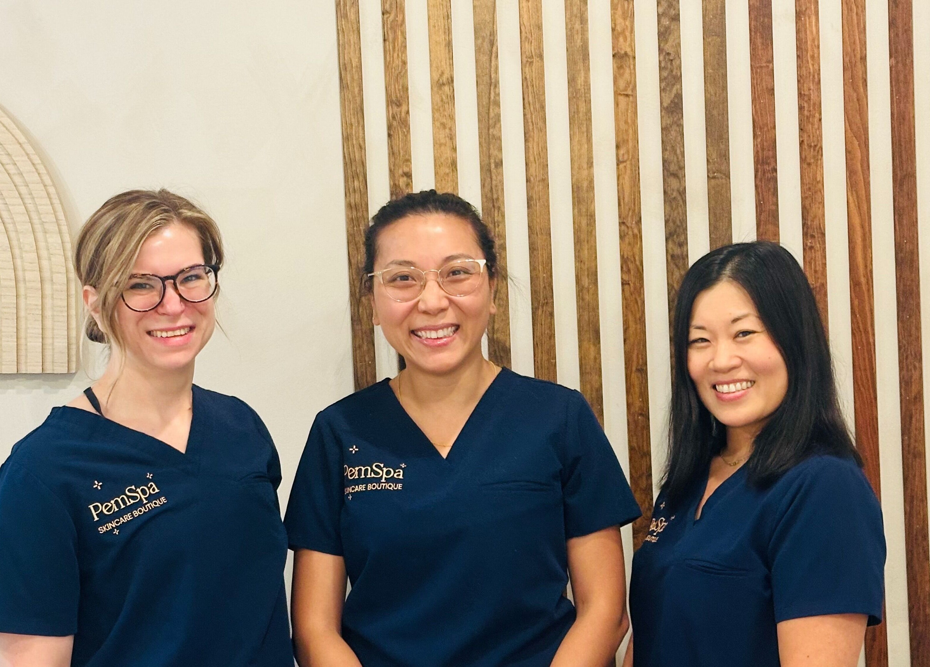 The friendly team at PemSpa in Newton, Massachusetts, US, ready to assist with beauty and wellness needs.