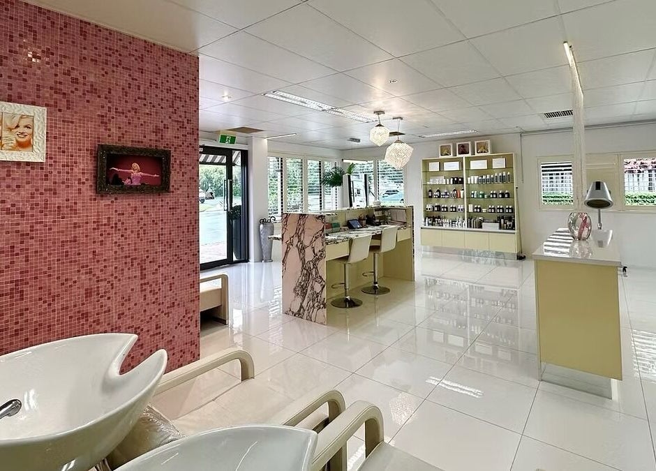 Modern interior of The Edge Hill Hairdressers in Edge Hill, Queensland, AU with stylish decor and products.