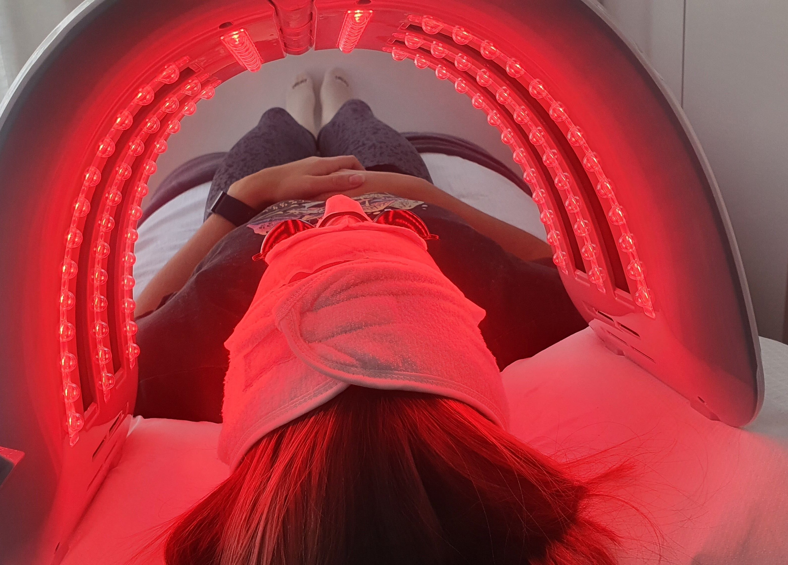 LED light therapy at Skin Revision, Douglas, IM for rejuvenating skin treatment.