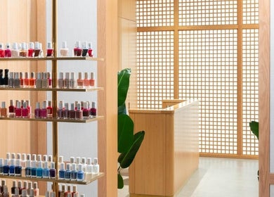 Shelves of vibrant nail polish at Vernis Nail Spa - Al Nakheel Branch, Riyadh, Riyadh, SA.