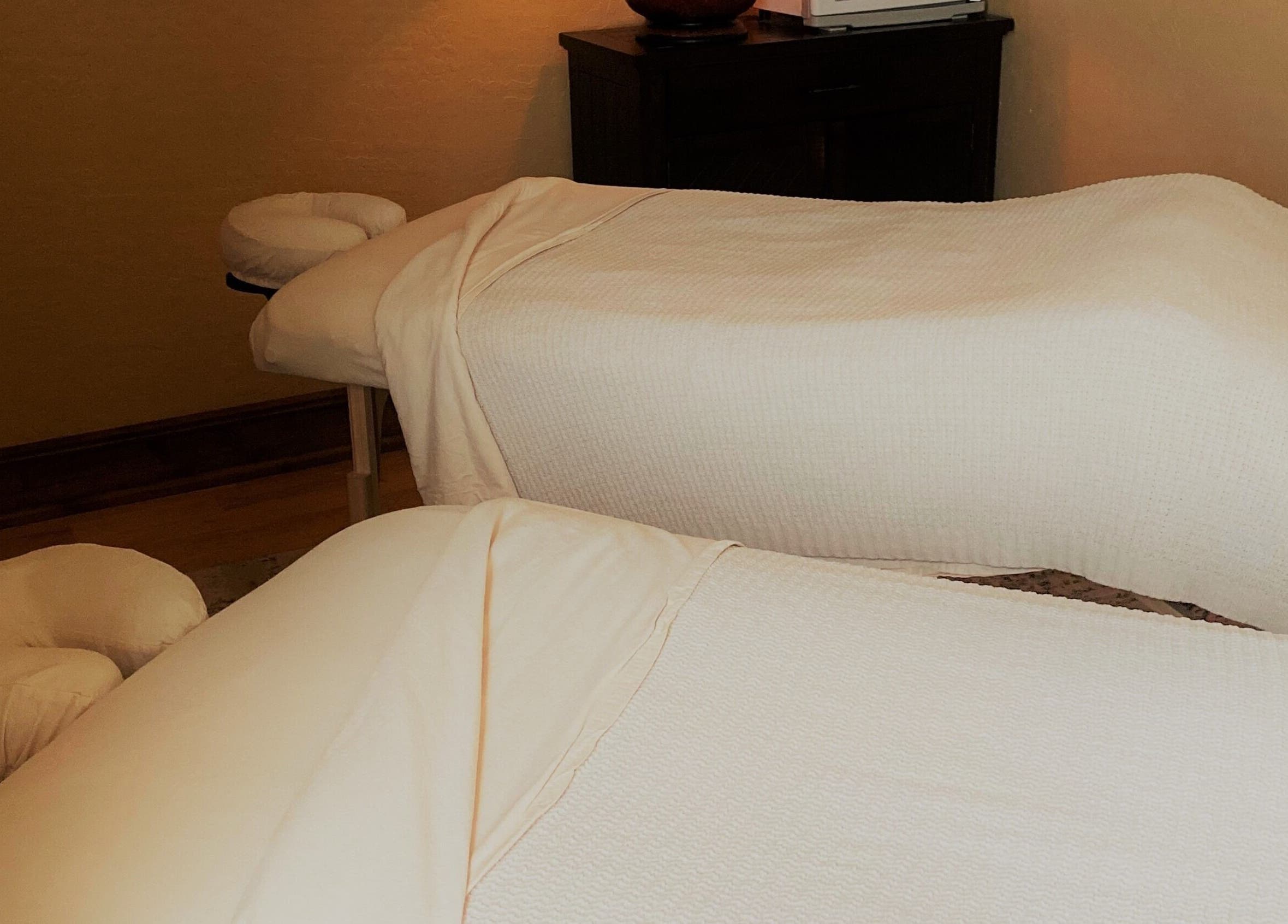 Relaxing massage tables at Massage Therapy Studio, Great Falls, Montana, US, ready for a soothing session.