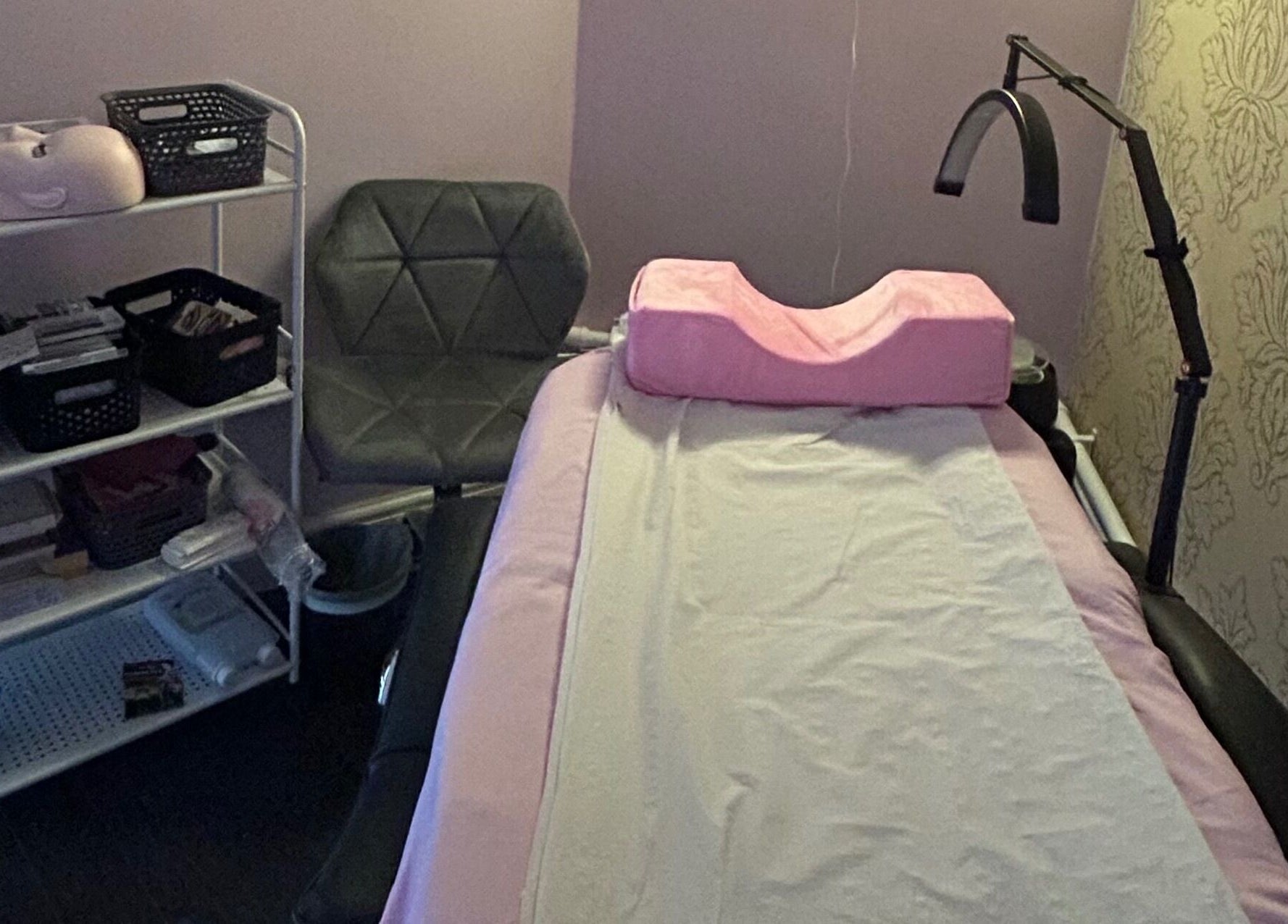 The serene treatment room at Daniela Beauty Salon, Wolverhampton, England, GB, featuring inviting decor.