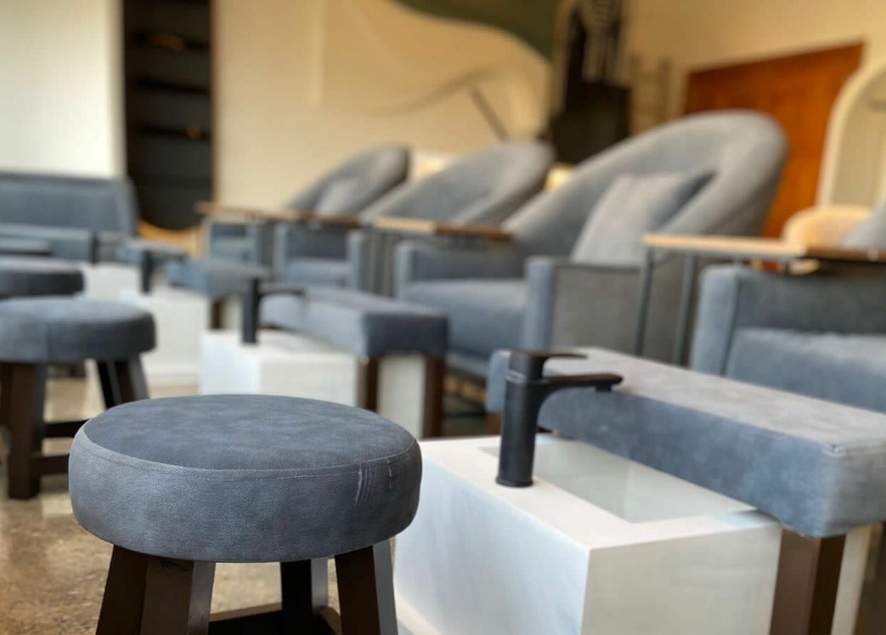 Luxurious seating at Base Coat Nail Spa, Jeddah, Makkah Province, SA, enhancing your relaxation experience.