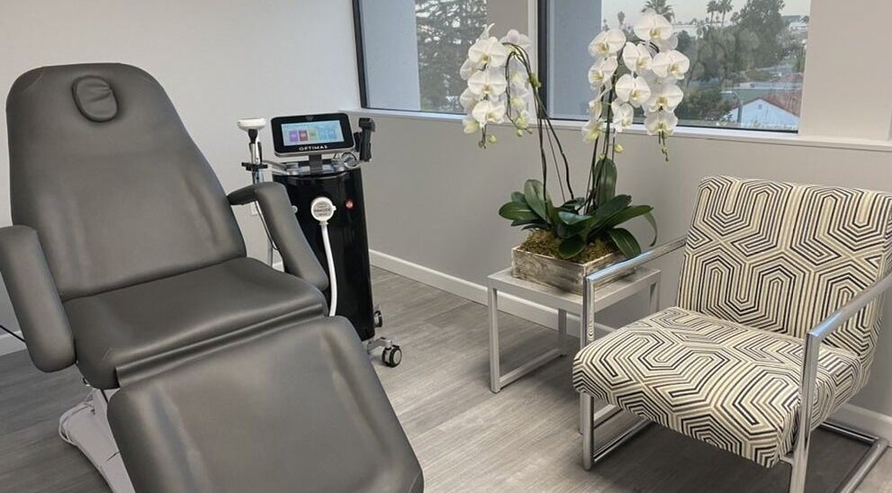 Modern treatment room at Skinsation LA featuring sleek decor and equipment in Los Angeles, California, US.