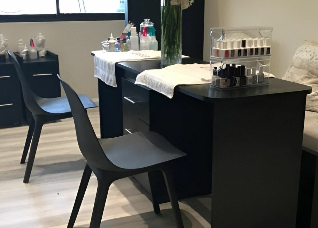 Modern nail care station at Milaya Salon & Medical Spa, Port of Spain, providing a serene beauty experience.