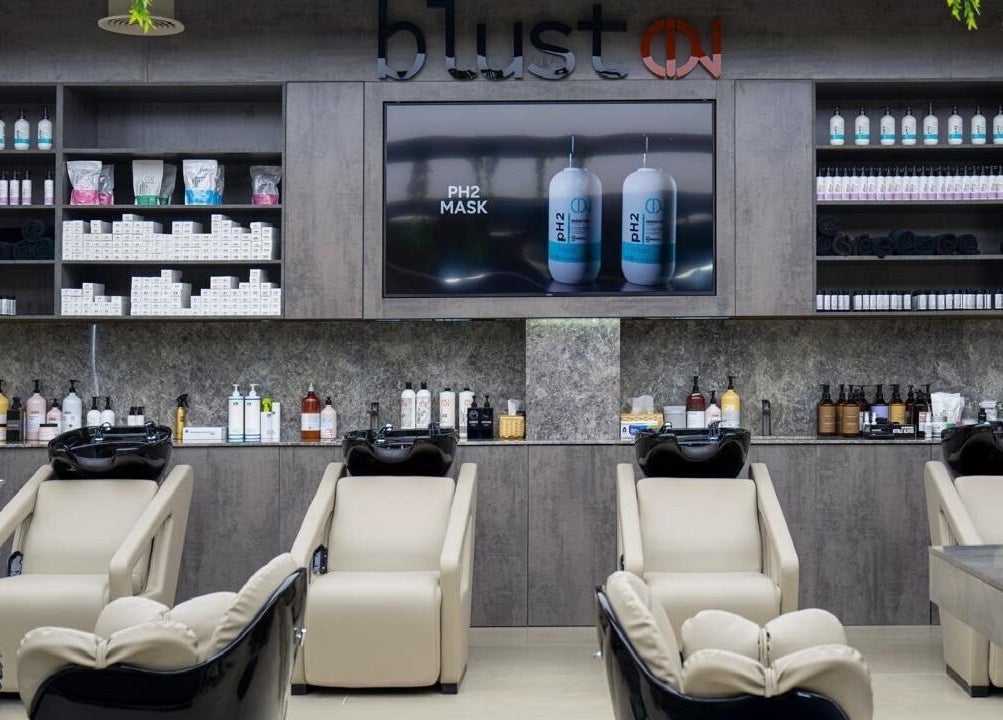 Modern salon interior with sleek design at Victor Keyrouz X Amaraya, Dubai, AE.