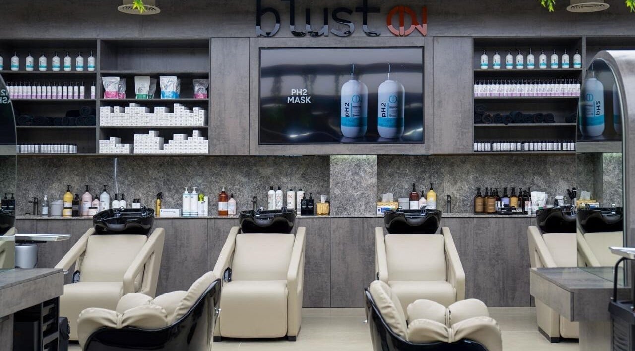 Modern salon interior with sleek design at Victor Keyrouz X Amaraya, Dubai, AE.