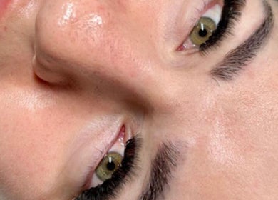 Close-up of detailed eyebrow treatment at Snatched Cosmetics, Boksburg, Gauteng, ZA.