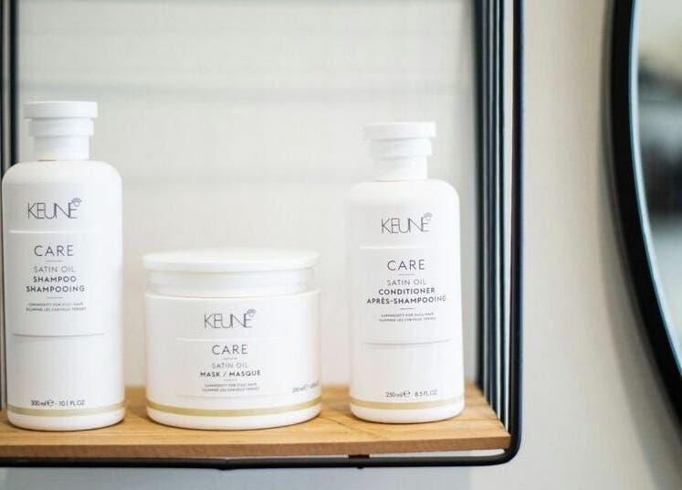 RC Designs hair care products shelf, Paddington, Queensland, AU. Sleek modern design.