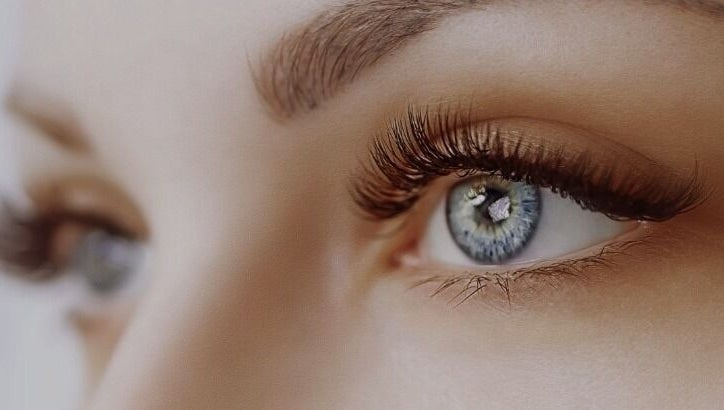 Close-up of perfectly styled eyelashes at Beauty and Ink by Jennie Eadson, Mansfield, England, GB.