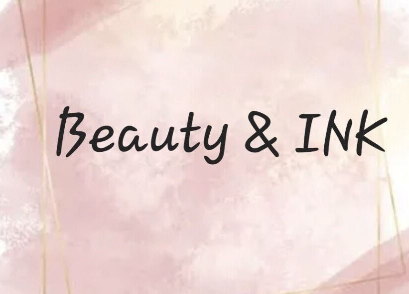 Stylish logo of Beauty and Ink by Jennie Eadson, located in Mansfield, England, GB on a soft pink background.